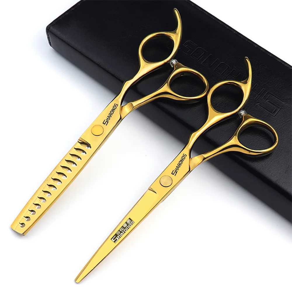 New Arrival Barber Scissors Hairstylist Exclusive Hair Clippers 6 Inch German Steel Flat Shears Hairdressing Thinning Cutting Tools Z241213