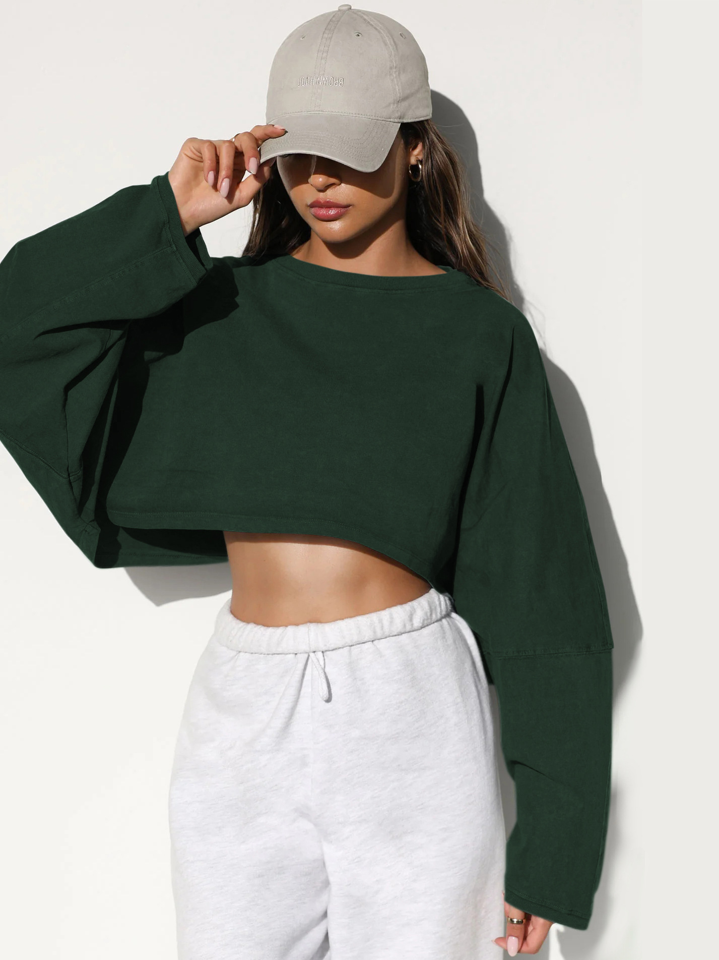New hot free shipping designer hoodies for womens hoodies grey beige green brown black rose red Crop top round neck hoodie short