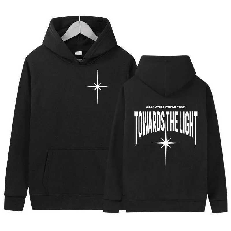 Korean ATEEZ 2024 World Tour Hoodie Towards The Light Print Pullover Sweatshirt Men Women Hip Hop Kpop Fashion Clothing Hoodies W241213
