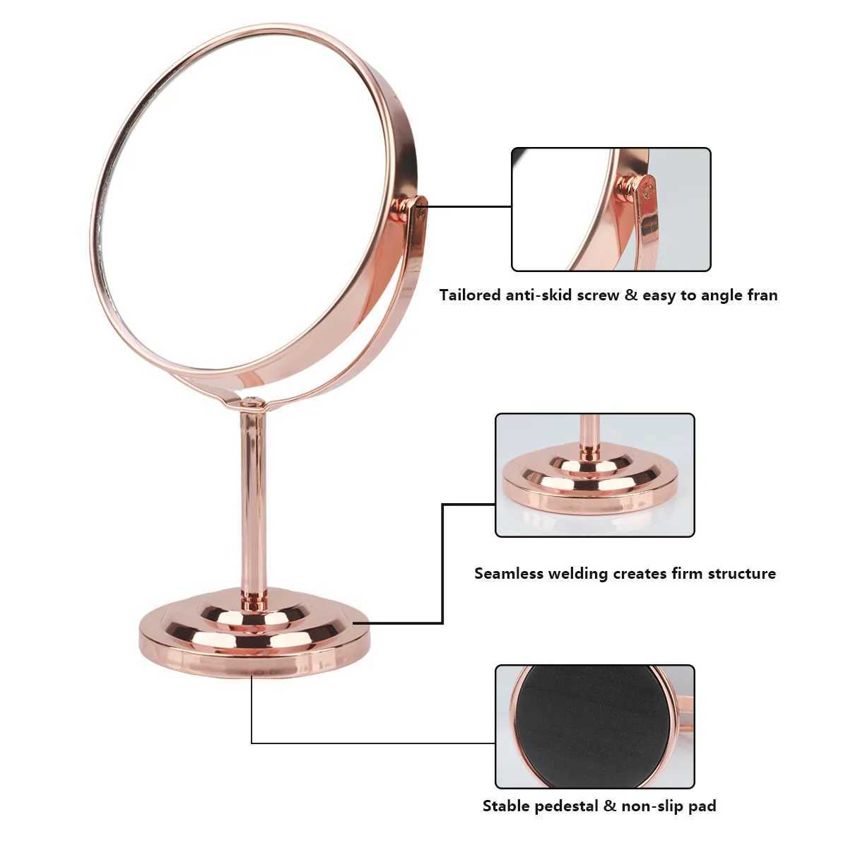 3/4/5in Double-Side Makeup Mirror With 2X Magnification Clear Reflection And Easy To Carry Desktop Vanity Mirror With StandXJ241213