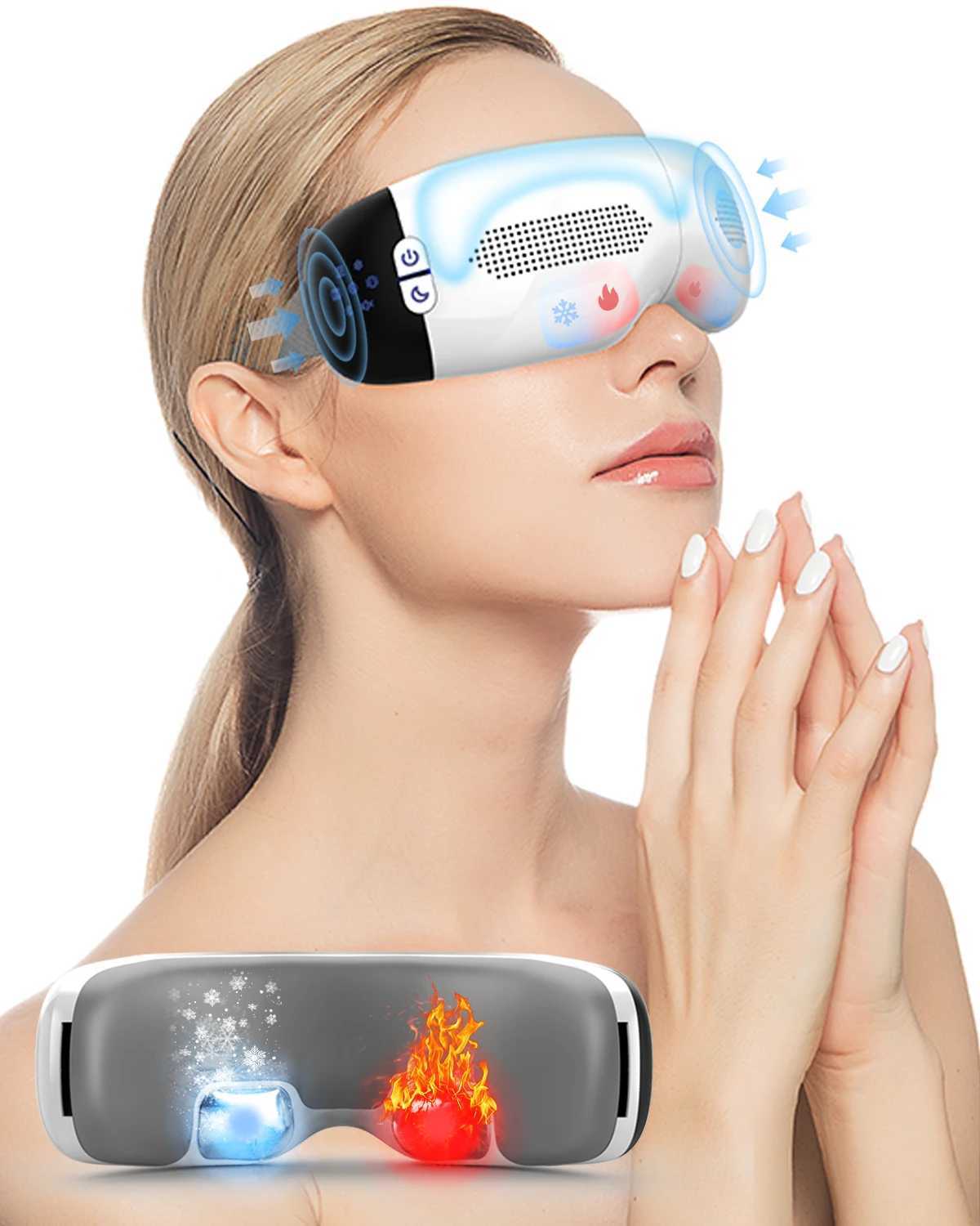 Airsidun eye massager with heated and cooled eye mask used for dark circle inflation 3D Airbag kneading vibration eye massager W241213