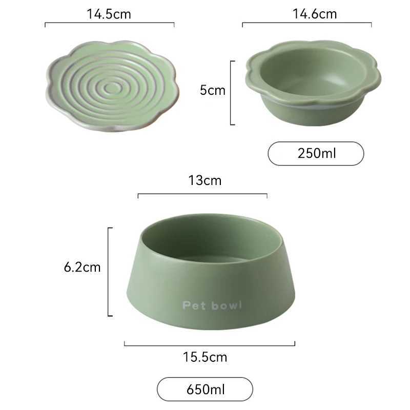 Cat Feeders Cat Ceramic Bowl 3 in 1Multifunctional Pet Food Water Snack Plates Bowls Small Dogs Meal Plate and Water Bowl Combination Set z241213