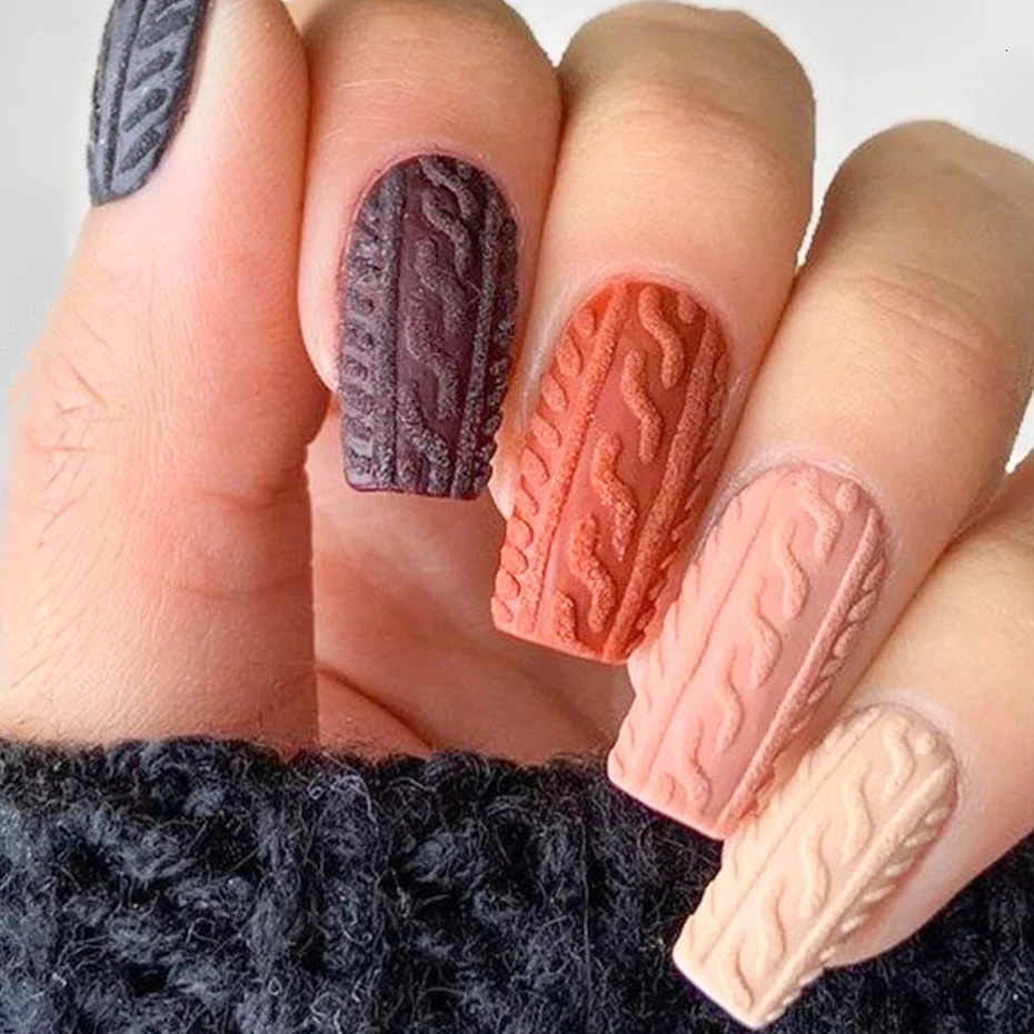 Waterproof nail sticker slider color winter decal wool nail n decoration process accessories STBN517-528 241205