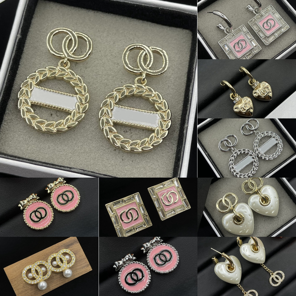 Earrings Ear Designer Stud Gold Plated Designers Letters Fashion Women Crystal Rhie Earring Wedding Party Jewerlry Gift Girlfriend Gift s ring