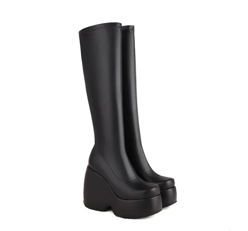 Womens boots autumn and winter fashion high heels comfortable modern boots knee high boots 12cm plus size 31-43 241213