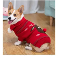 Christmas Outfit Knit Dog Winter Sweater Apparel Cat Puppy Clothing Xmas Pet Costume Coat Corgi Clothes HF66