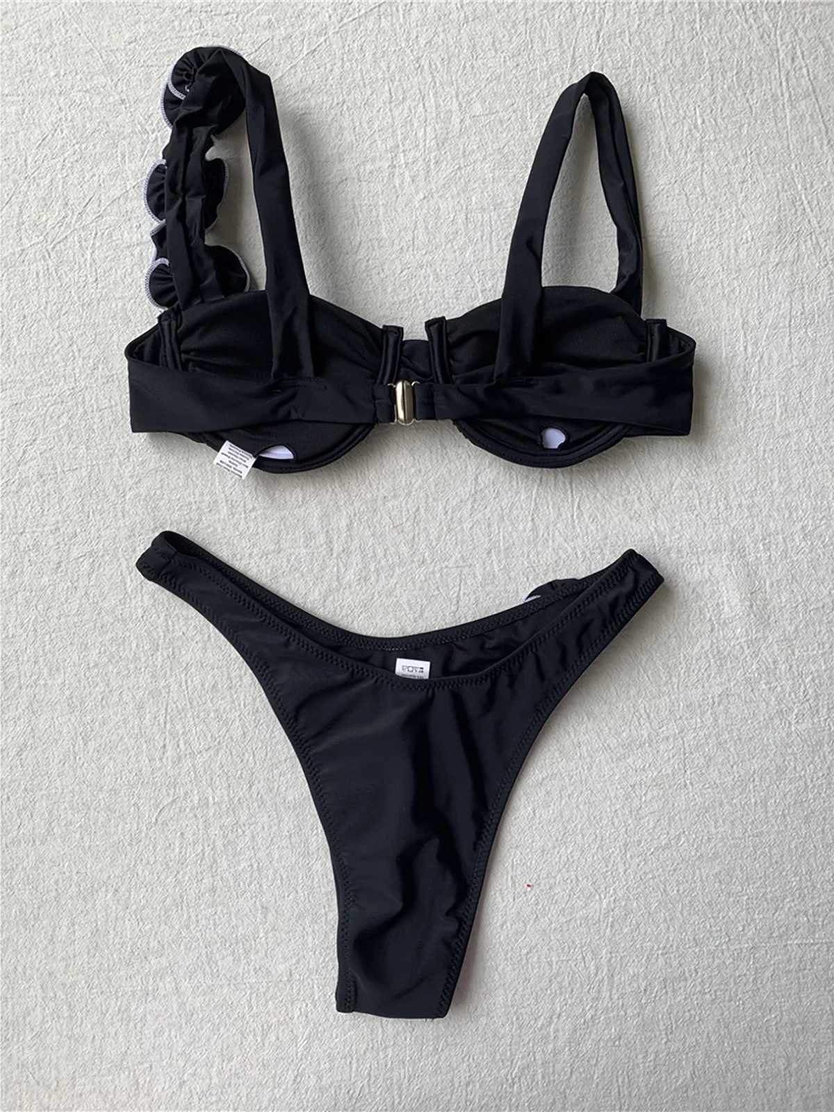 Sexy 3D Flowers Underwired Brazilian Bikini Women Swimwear Fa Swimsuit Two-pieces Bikini set Bather Bathing Suit Swim K4943XJ241212