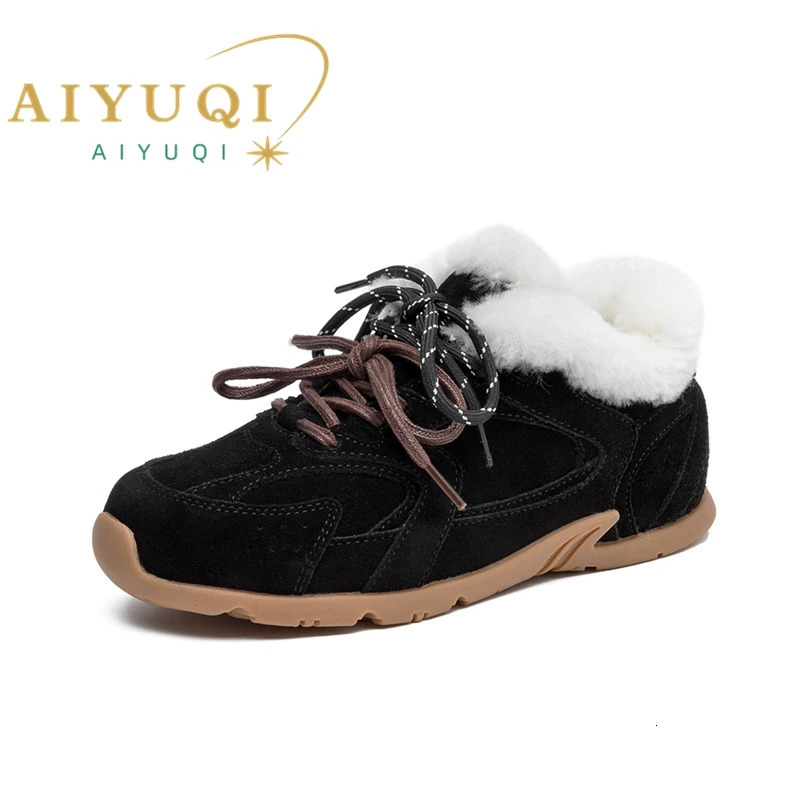 AIYUQI Women Winter Sneakers Genuine Leather 2024 Non-slip German Training Shoes Women Large Size Flat Female Winter Shoes 250106