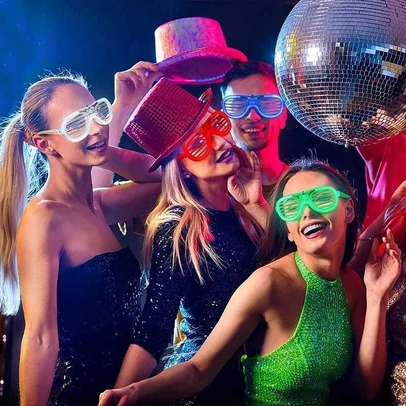 Sunglasses 5-50pcs LED Neon Glasses 6 Neon Colors Light Up Party Glasses Glow in the Dark For Kids Adults Birthday Gifts Toys Party Favors H241213