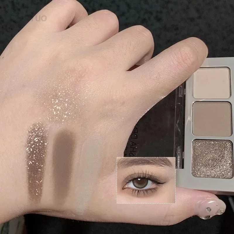 Mini Cement eye shadow Palette Sparkling Sequins Pearl Matte Silk Bright Nose Shadow Contour 3 Color Sparkling eye shadow Paint W241213