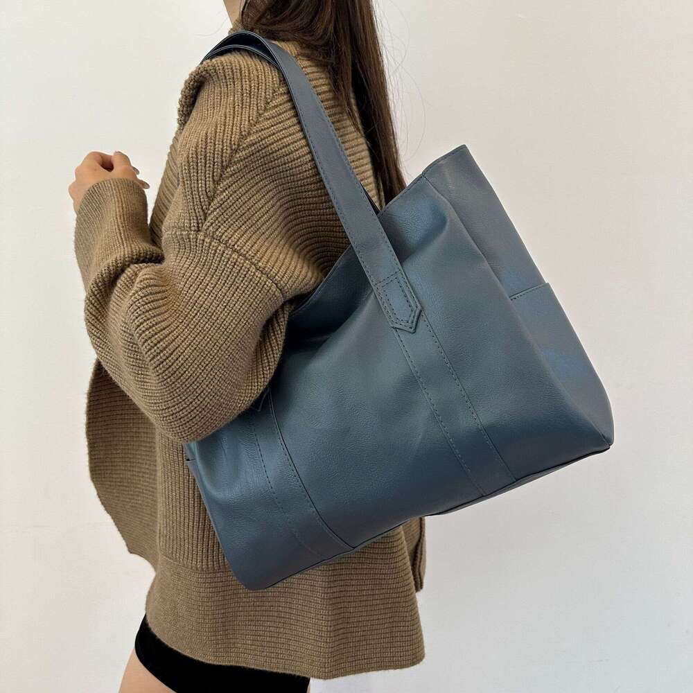 Big Fashion New Style, Trendy Korean Version, Versatile, Simple, Large Capacity Tote Bag, Single Shoulder Handbag, Soft Leather Women's Bag