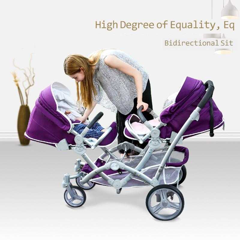 Twin Stroller Portable Folding Can Sit Can Lie Newborn Double Stroller Big Child Front And Rear Seat Dragon Phoenix Fetus Y241213