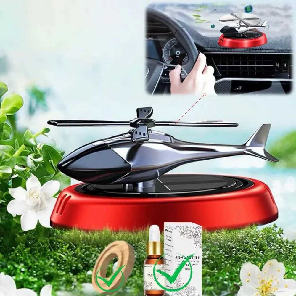 Car Solar Rotating Heliter Solar Aroma Car Air ener Alloy+ABS Wooden Aroma Car Interior DecorationXJ241213