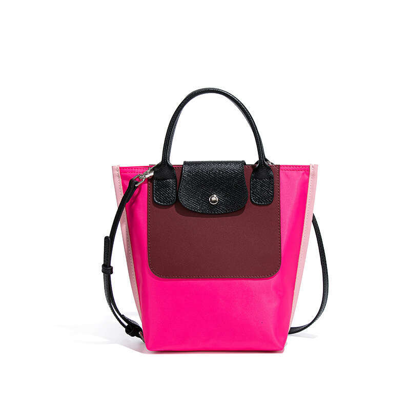 2025 New Nylon Color blocked Tote Large Capacity Shoulder High Quality Texture Fashion Handbag Versatile Women's Bag
