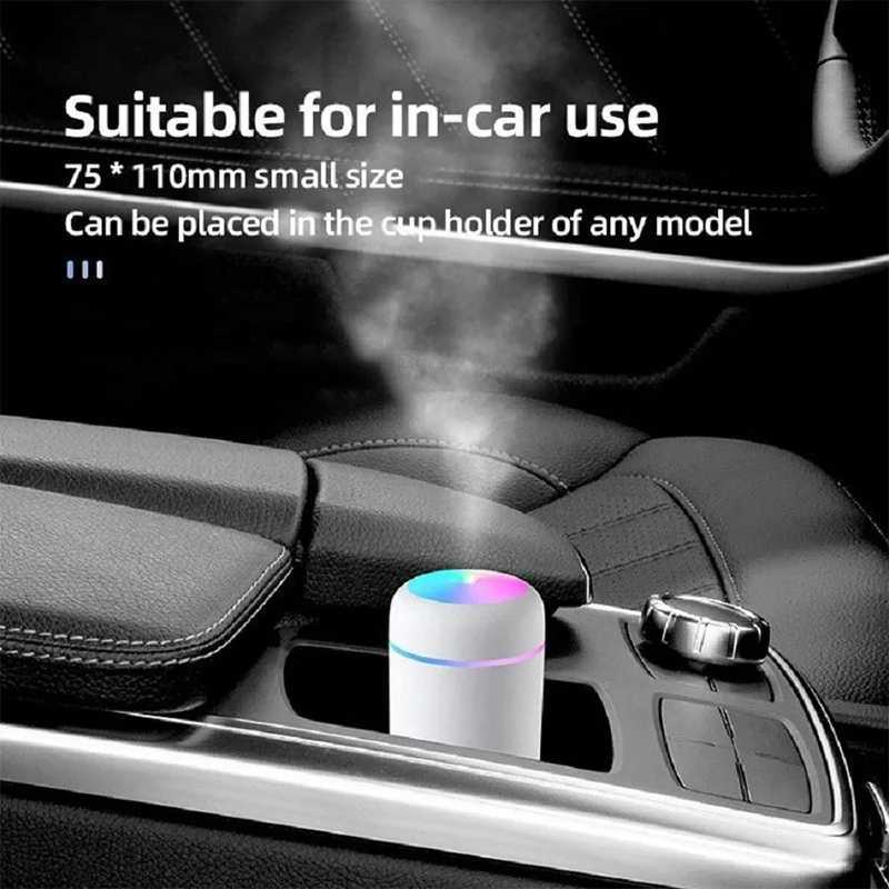 USB Cold Mist Spray Humidifier Portable 300 ml electric air humidifier Aromatic oil diffuser with colored night light for familyXJ241213