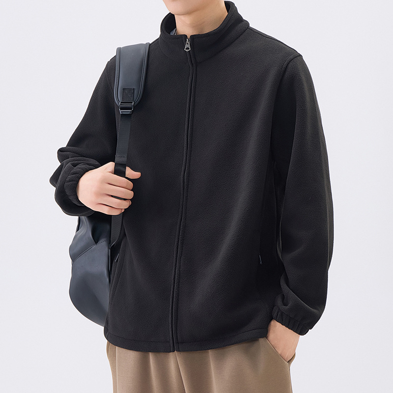 M12131 Double-sided stand collar sweatshirt men's outdoor warm autumn and winter jacket tops