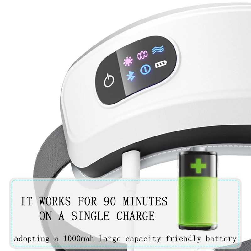 Eye Massager With Heat Smart Airbag Vibration Eye Care Bluetooth Music Eye Massage Relax Fatigue Foldable Portable W241213