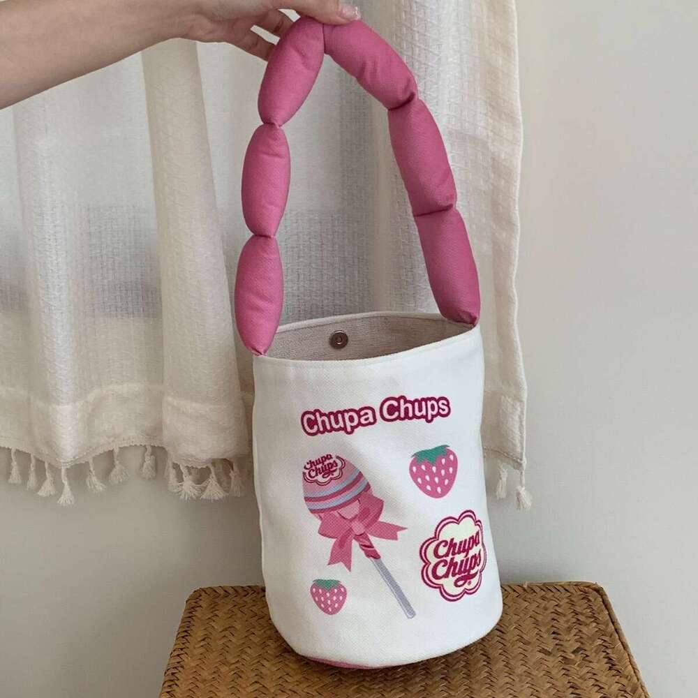 Treasure Bead New Canvas Small Design, Handbag, Underarm Women's Bucket Bag, Student Bag