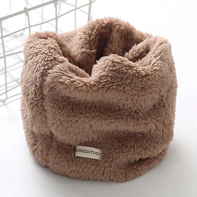 Scarves Wraps Velvet Girls Neck Scarf Toddler Winter Thick Warm Boys Baby Plush Collar Children Ring Accessories H241213445J