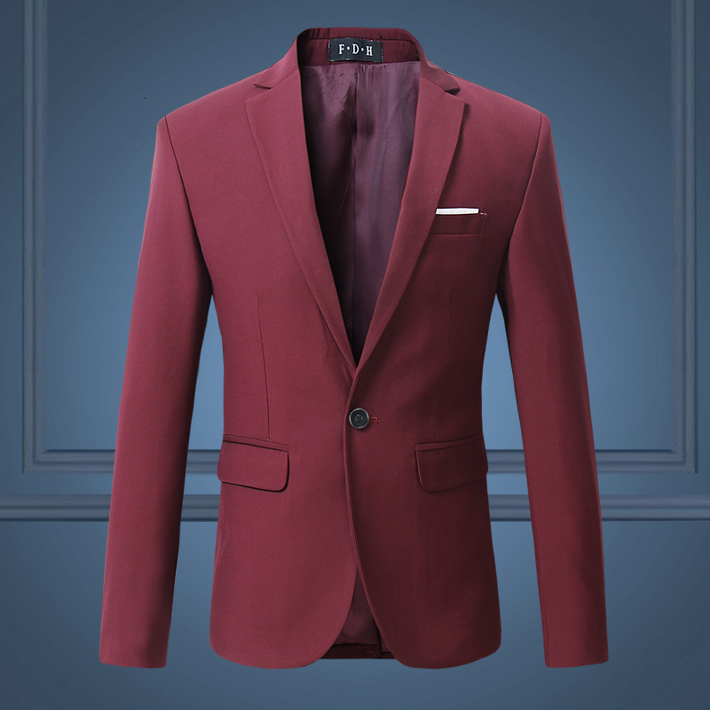 High Quality Gentleman Slim White Suit , Large Size Brands Men's Business Casual W Of Pure Color Blazers Men