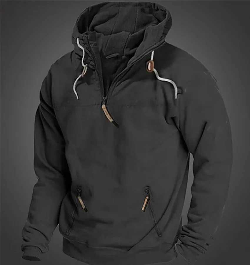 Cross border European and American autumn and winter mens casual European cotton blend hoodie youth jacket W241213