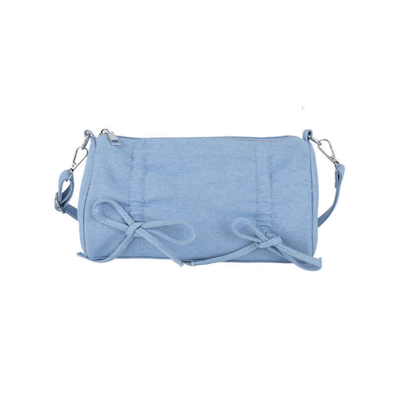 Casual denim women's Korean sweet internet famous pillow cyder large capacity commuting crossbody bag, 2024 new casual fashion trend clothing