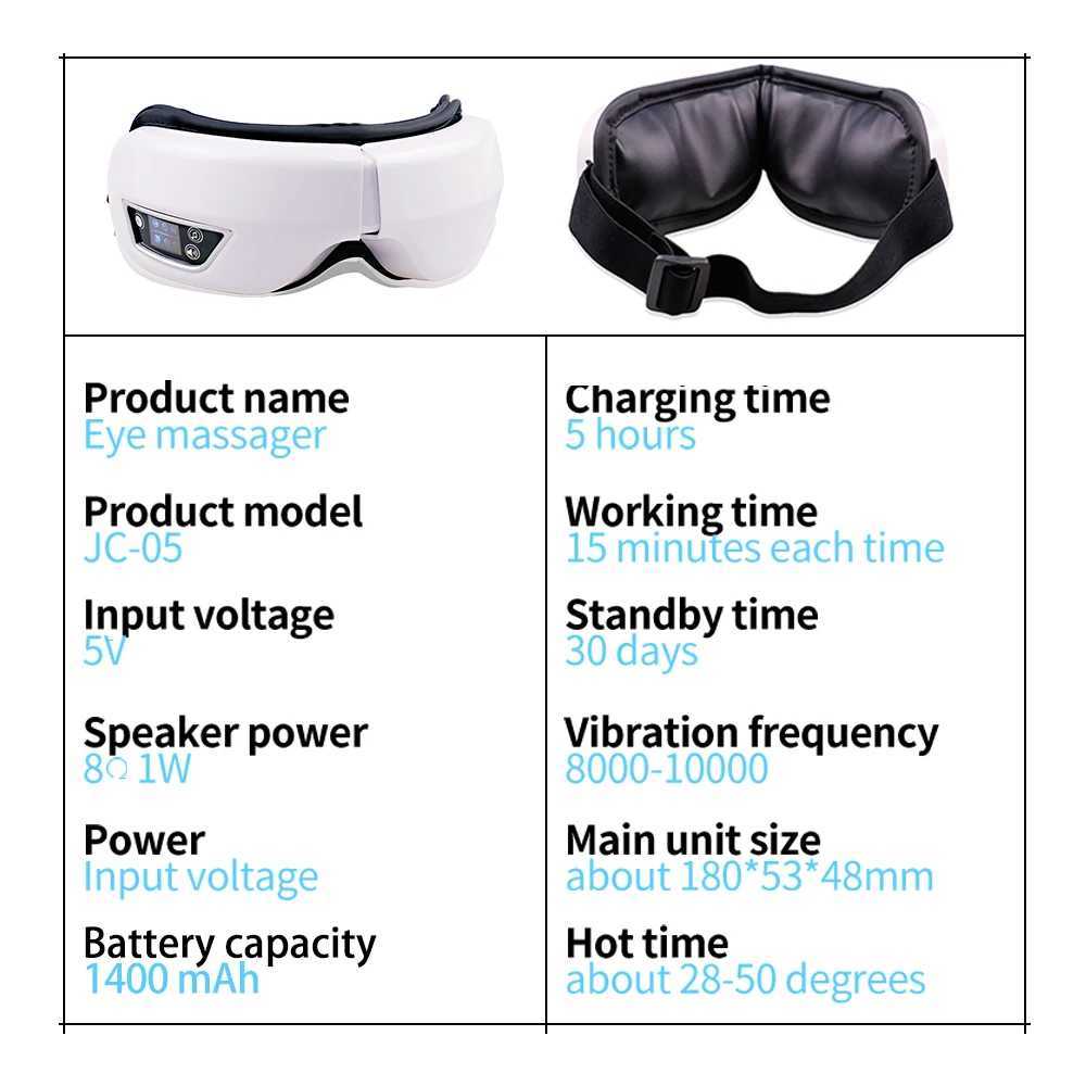 Electric eye massager 6D intelligent airbag vibration Bluetooth hot compression massage relaxation fatigue relief eye care instrument W241213