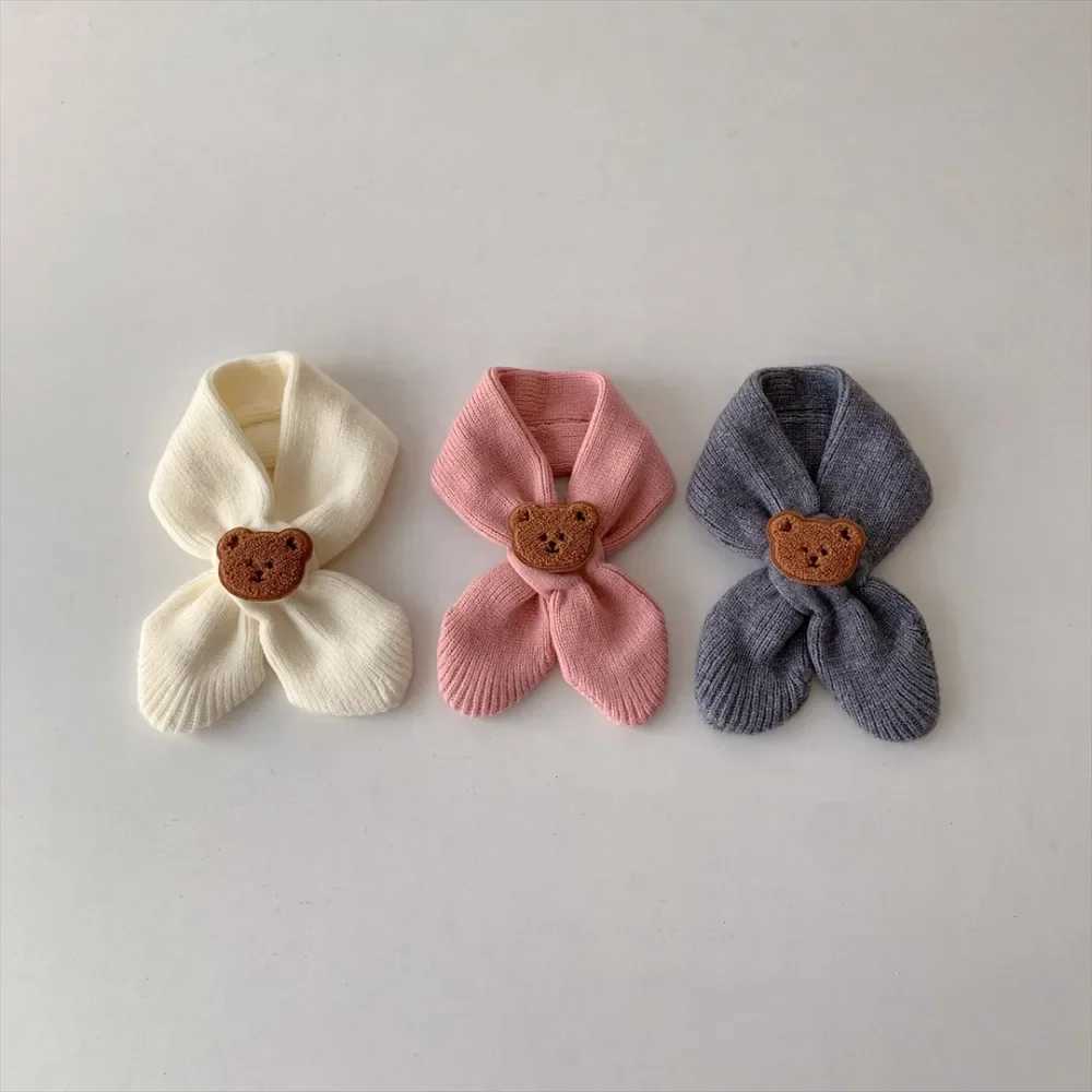 Scarves Wraps Autumn Winter Warm Kids Scarf Soft Wool Childrens Knitted Newborn Bib Infant Toddler Neck Warm Fashion Baby Girl Boy Scarves H241213