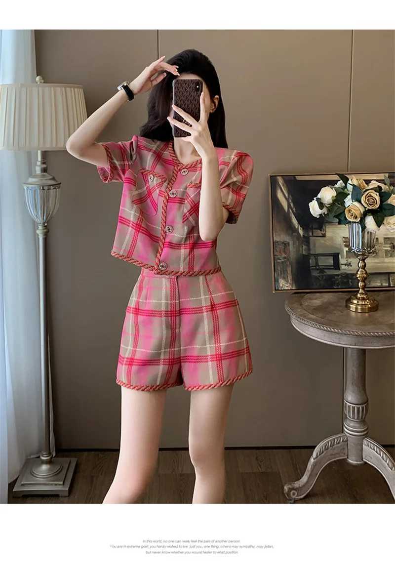 Women's Two Piece Pants Summer Cool Sasa Pulling Sister Bombing Strt Reducing Age Fashionable Western Style Small Fragrance Set Womens Summer Hig
