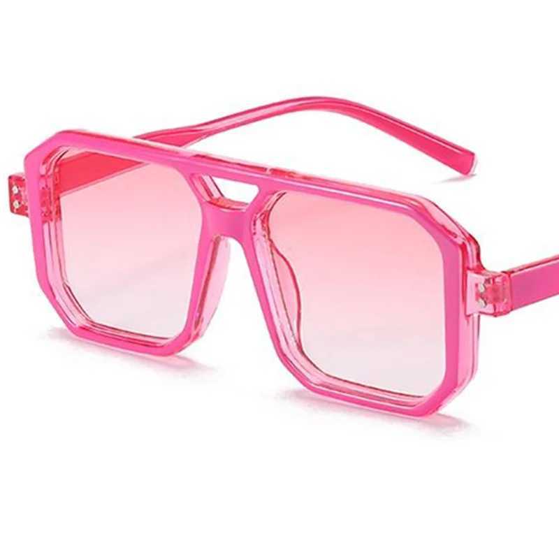 Candy Color Sunglasses Unisex Double Beam Sun Glasses Anti-UV Spectacles Personality Square Eyeglasses Simplity GoogleX241213