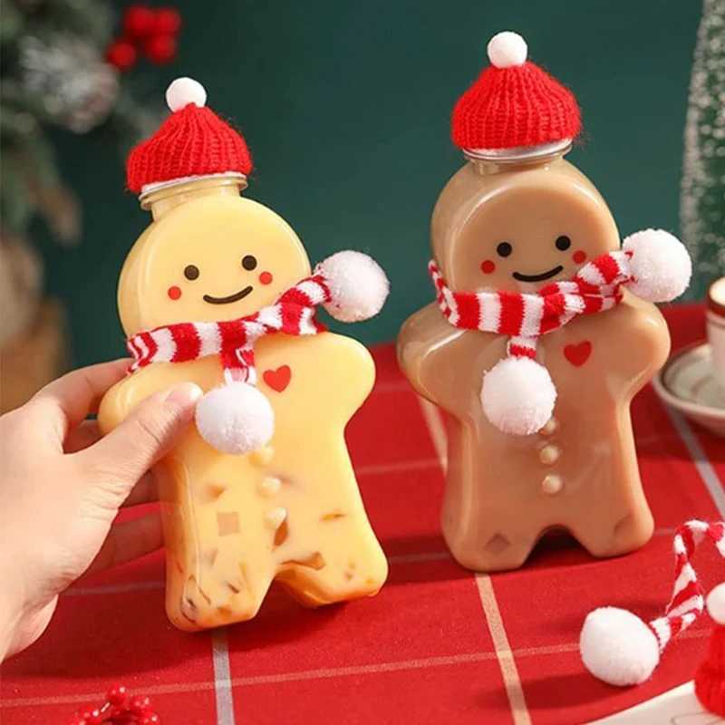 Scarves Wraps 1pcs Christmas Miniature Santa Hat Scarf Stuffed Bear Christmas Costume Wine Bottles Hat Xmas Decoration Party Supplies H241213