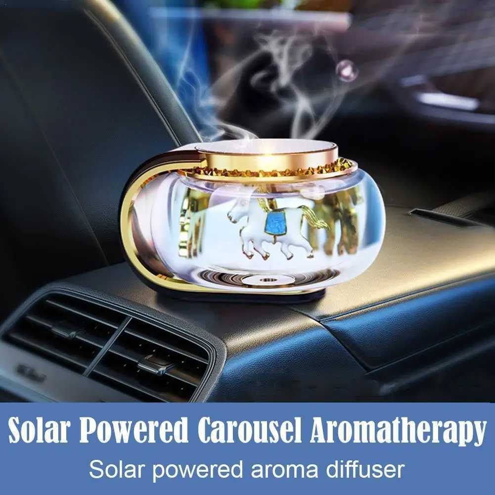 Car Solar Power Carousel Aroma Ornaments Car Air ener Fragrance Creative Seat Aroma Diffuser Auto InteriorXJ241213