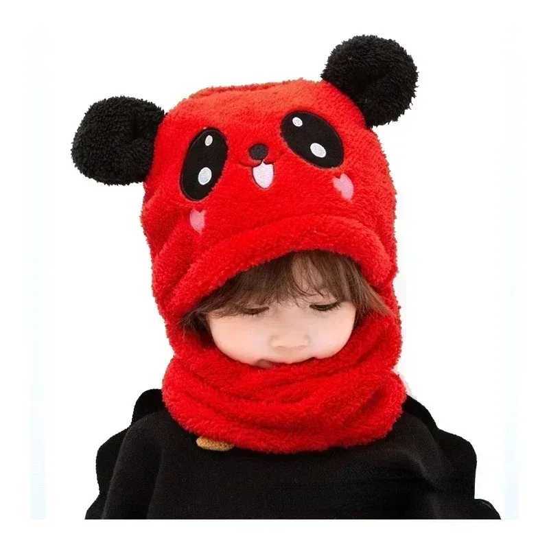 Hat for Girls Boys Scarf Thicken Cap Winter Hat for Kids Newborn Baby Stuff Children Hat Plus Fleece Kids Caps 1-18YearsXJ241213