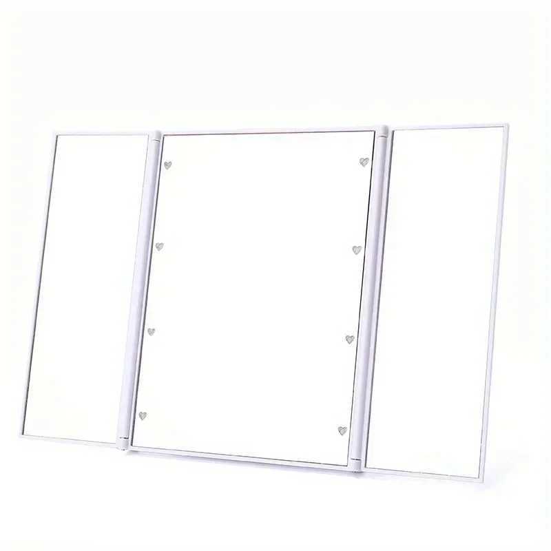 Portable LED Three Sided Makeup Mirror with Foldable DesignXJ241213