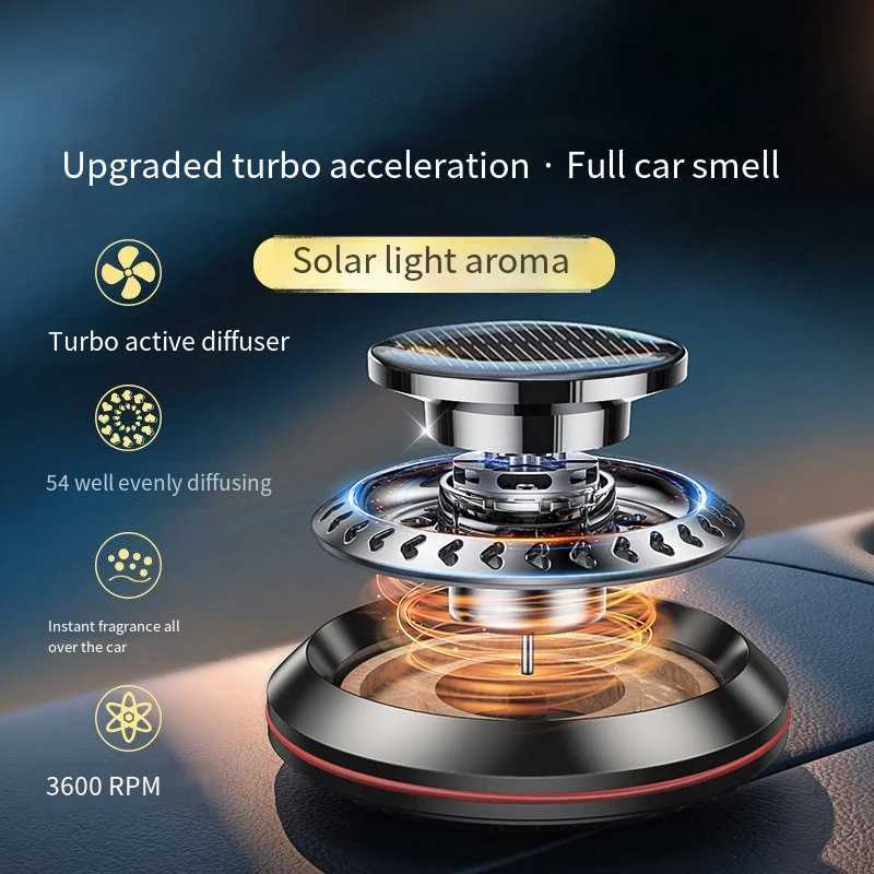Vehicle Air ener Odor Removal Solar Rotating Car Aroma Diffuser for Essential Oils Dashboard Ornaments Interior AccessoriesXJ241213