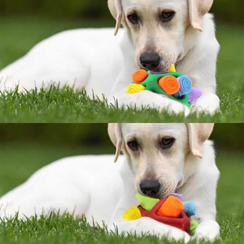 Fur dog snuff toy olfactory ball unbreakable olfactory interactive treatment ball dog treatment dispenser toy interactive dog puzzle toy X241213