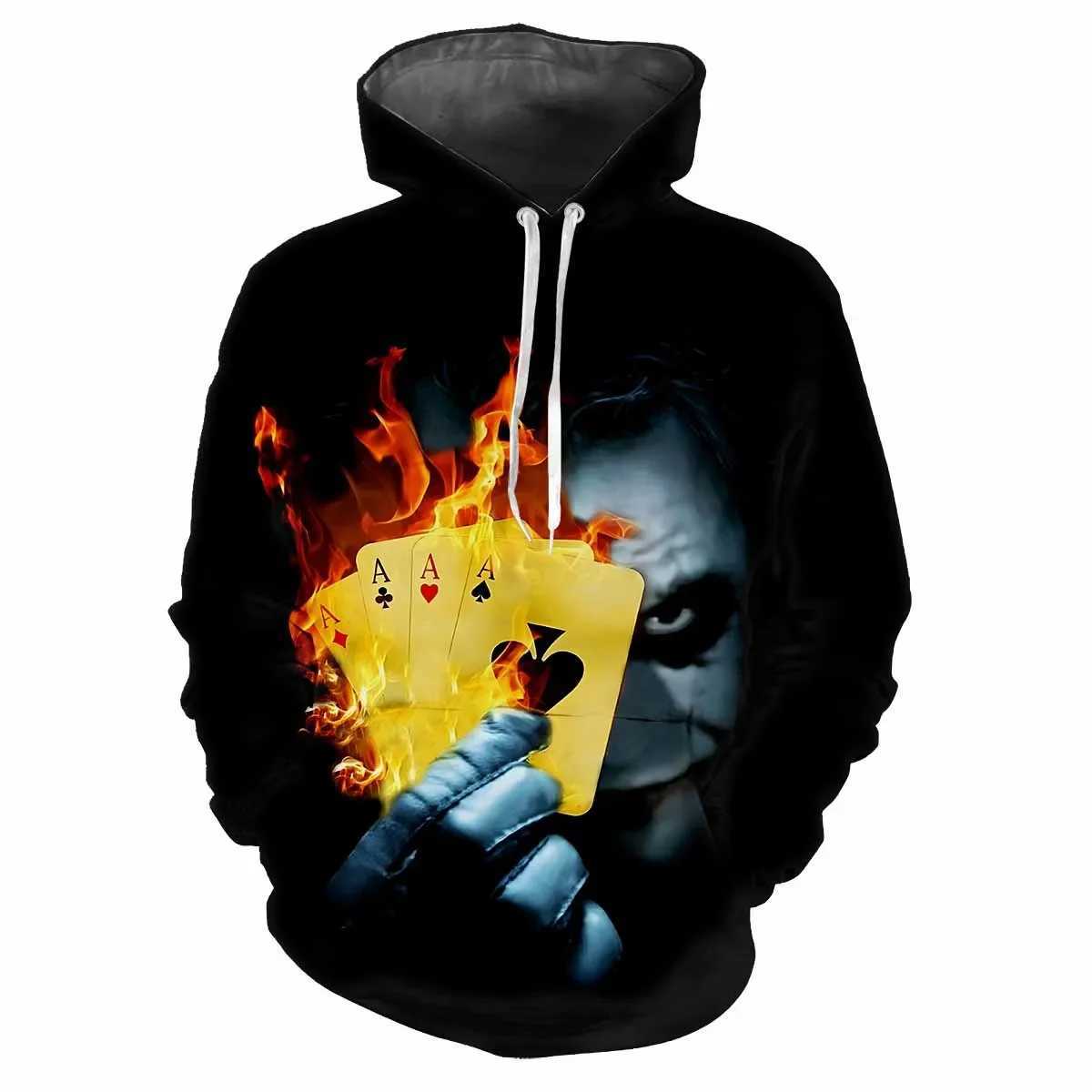Spring Fall Hip Hop Hoodie Men 3D printed Fashion personality Street trend Fun loose comfortable jumper casual W241213