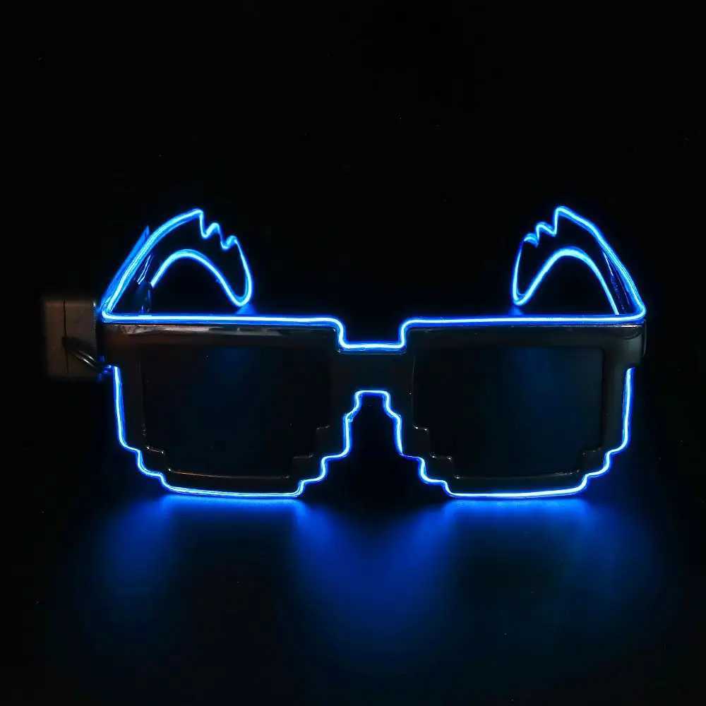 Sunglasses LED Light-up Glasses Novel Mosaic Wireless Glow in the Dark for Rave Party Funny Neon Christmas Shades Adult Kids H241213INGV