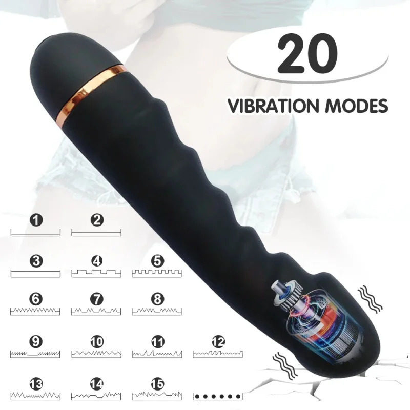 Wave Vibrator Female Masturbator Sex Massage Stick 20 Mode Adjustable Into Toy Masturbation Flirting Supplies 241213