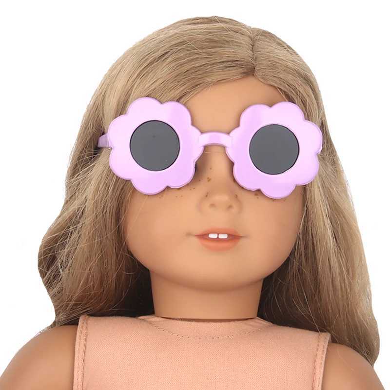 Sunglasses Cute Doll Sunglass For American 18 Inch Girl Dolls Beach Party Travel Glasses For 43cm Baby New Born DIY Doll Girls Toy Gift H241213