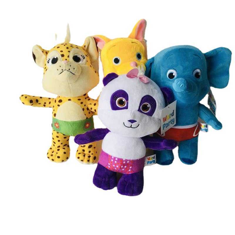 Plush Dolls Word Party Text Party Panda Cheetah Kangaroo Elephant Plush Toy Cartoon Cute Little