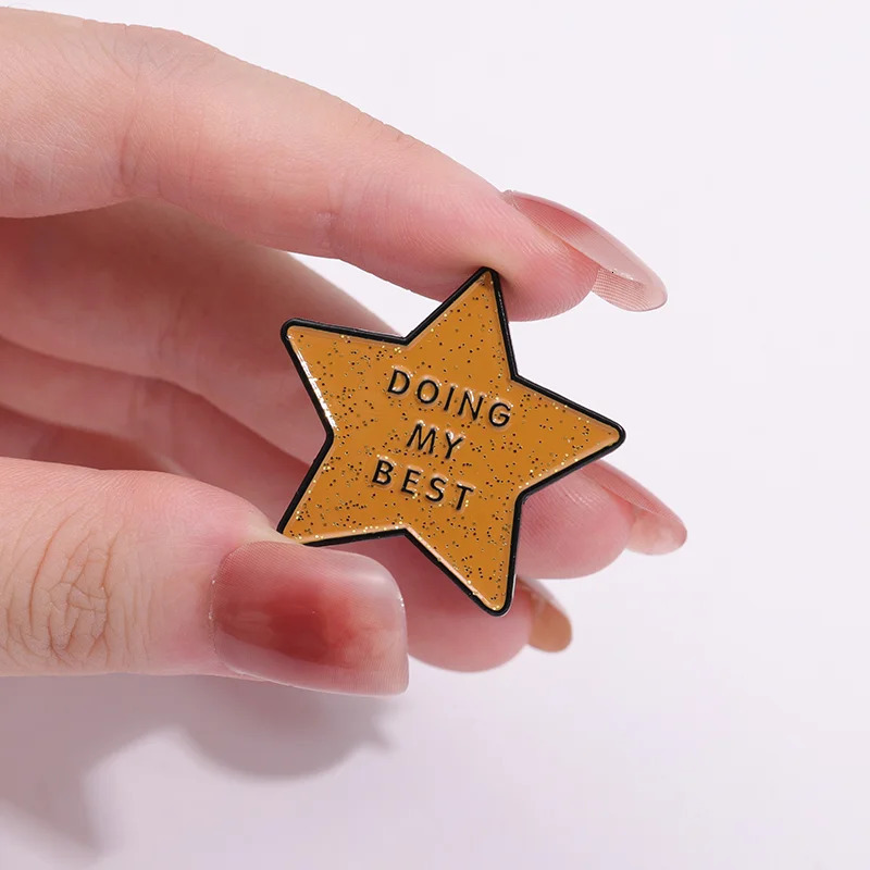 Make my enamel pin custom sparkling star brooch lapel badge positive optimistic and interesting jewelry gift direct 241210