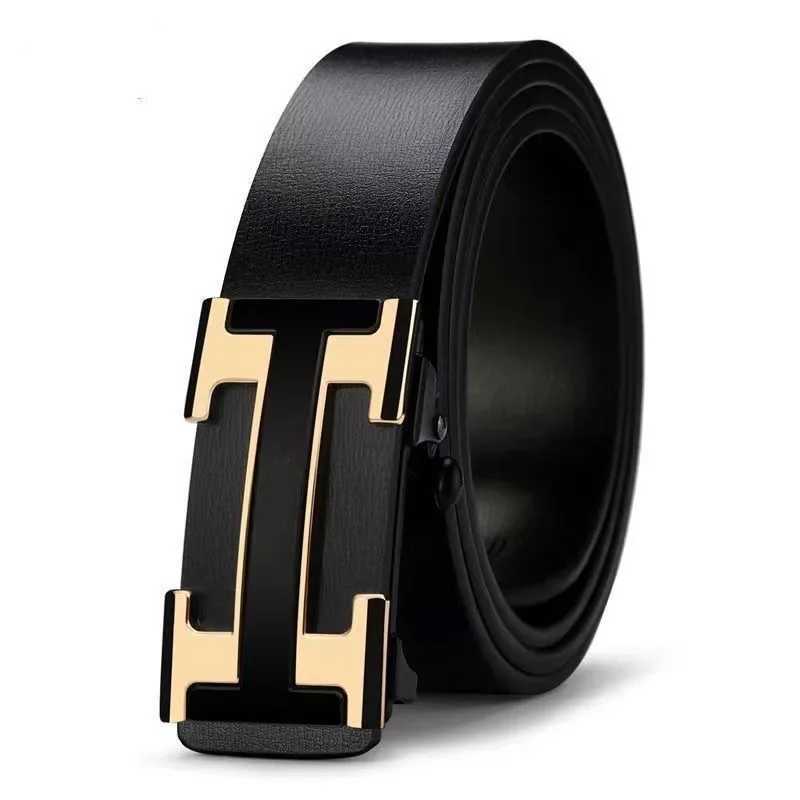 Belts Belt Mens Automatic Buck ather Belt High-end Trendy Mens Pants Belt Young Peops Fashionab and Casual S260401