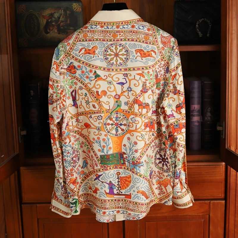 Women's Blouses Shirts Luxury Brand Designer Elegant Fashion Baroque 2024 Summer Long Sleeves Shirts For Women Vestidos Beige Tops Mujer Trf Clot