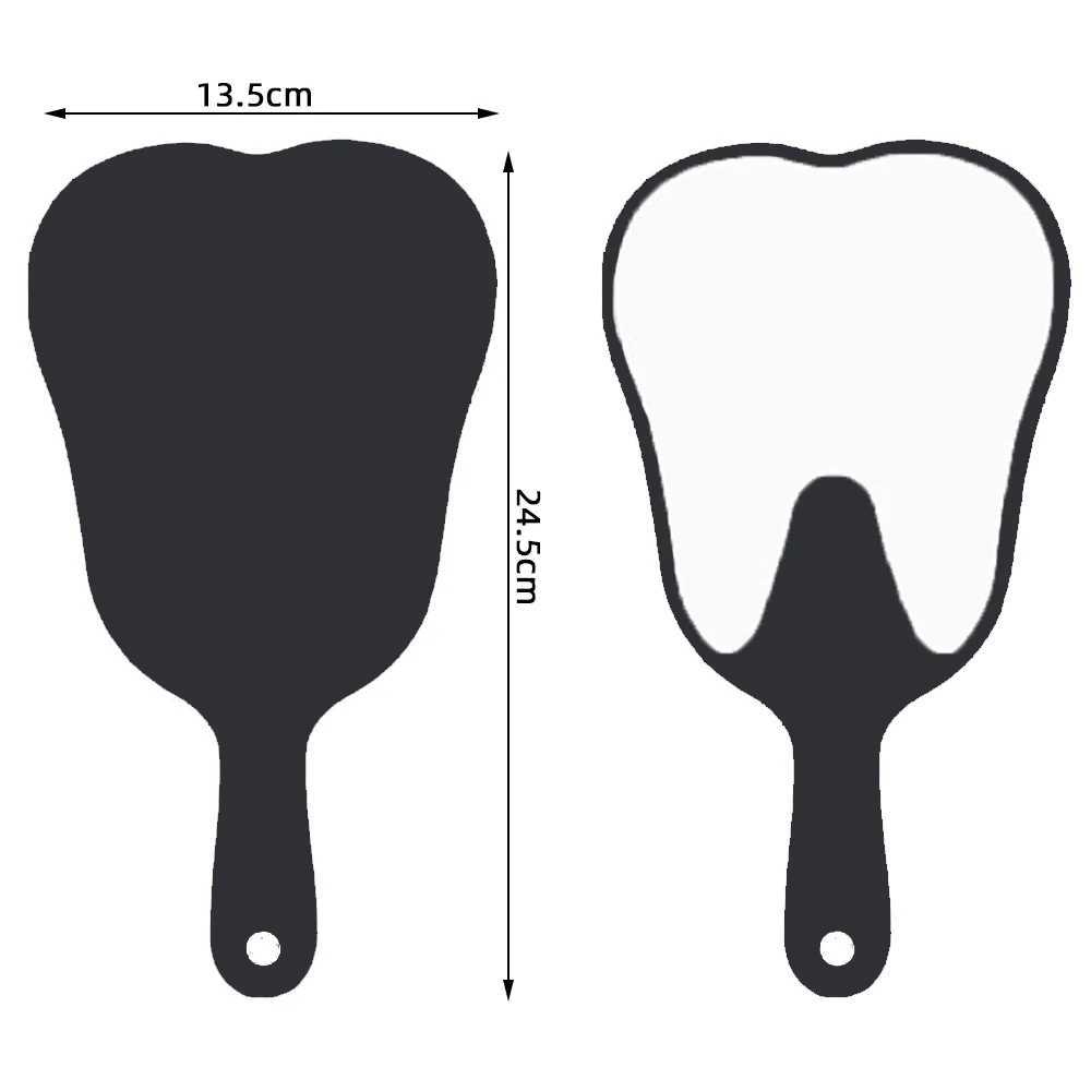 1 Pc Tooth Shaped Handheld Mirror Makeup Pink/Black 13.5x24.5cm Cute Dental Mouth Examination Accessories Dentist ToolsXJ241213