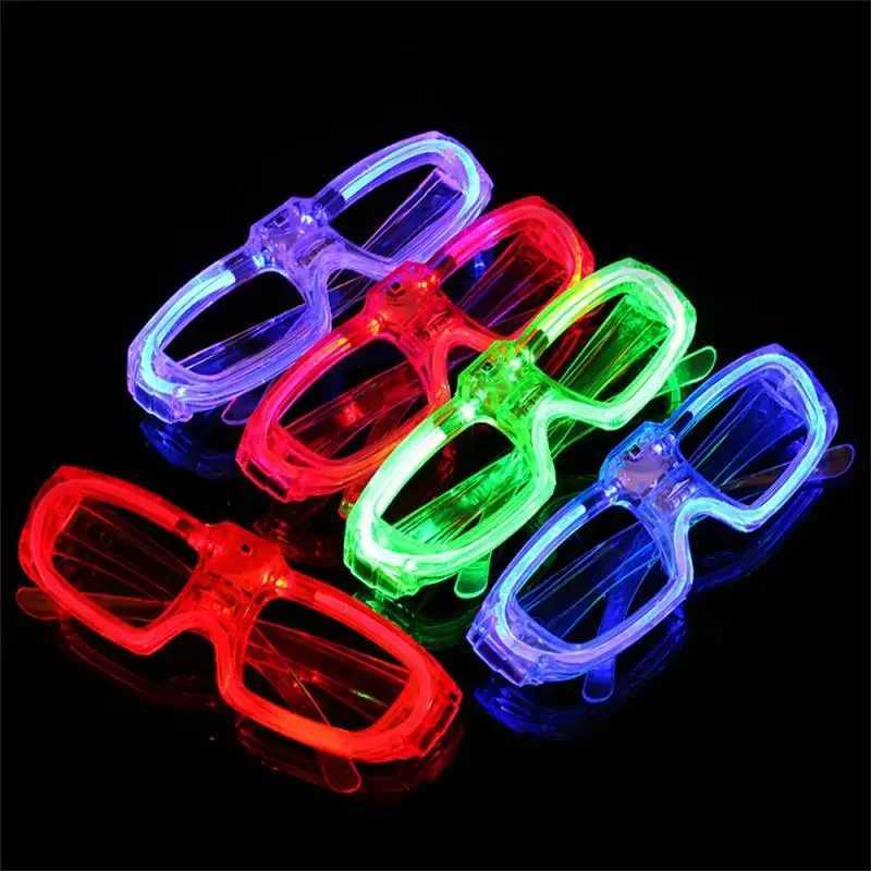Sunglasses 10Pcs Led Neon Party Glasses Light Up Sunglasses Glow in the Dark Glasses for Kids Adults Christmas Gift Party Supplies H241213