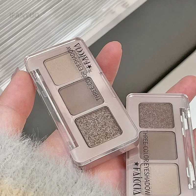 Mini Cement eye shadow Palette Sparkling Sequins Pearl Matte Silk Bright Nose Shadow Contour 3 Color Sparkling eye shadow Paint W241213
