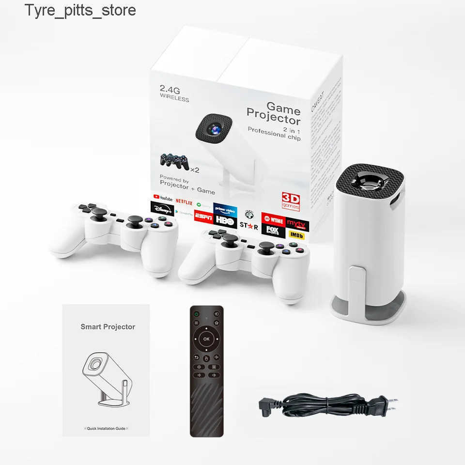 Projectors P30MAX Android 11 64GB TF Card Wireless Gaming Controller Dual WIFI 1280*720P Home Theater Portable Projector z250213
