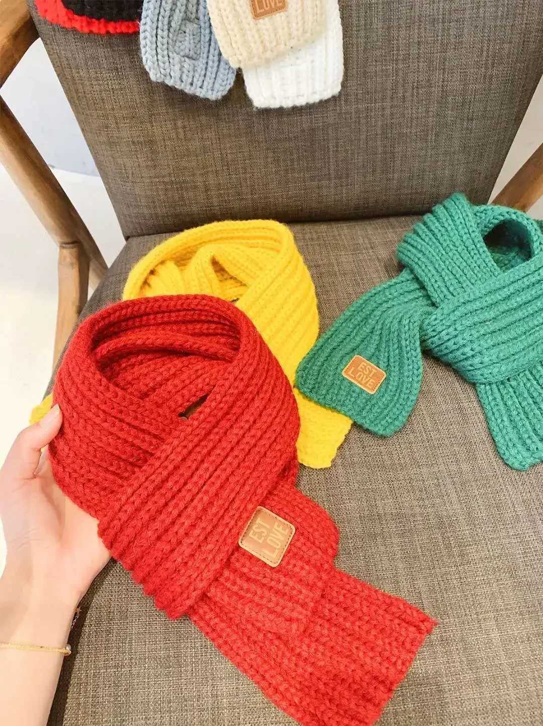 Scarves Wraps Kids Scarf Boys Girls Baby Winter Warm Women Knit Shawl Children Neck Collar Keep Accessories Cheap Parent H241213U3CP