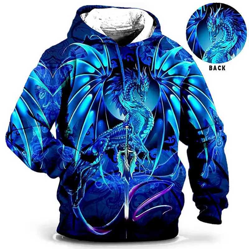Mens Hoodie for Men Clothing 3D Printed sweatshirts outdoors Dragon Fashion Daily Autumn Long Sleeve Hoodies W241213